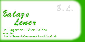 balazs lener business card